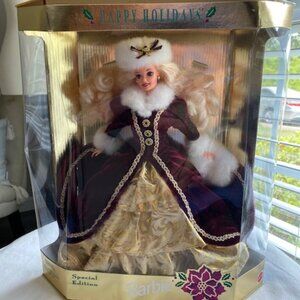 1996 Holiday Barbie Special Edition Happy Holidays Barbie Doll New in Box -RARE!